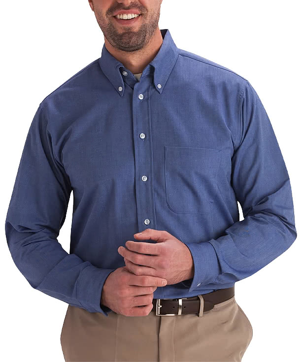 Edwards Oxford Long Sleeve Easy Care Dress Shirt