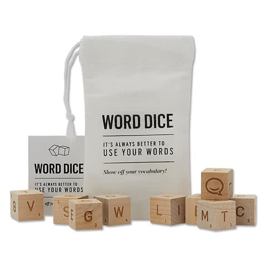 Laser Engraved Adder Word Dice Game in Wood