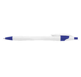 Dart White Body Retractable Pen (black ink) - Color: Blue