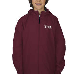 Sport-Tek Youth Full Zip Hooded Jacket - Color: Maroon