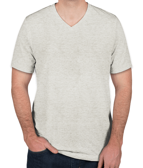 Bella + Canvas Tri-Blend V-Neck T-shirt in Oatmeal Tri-Blend