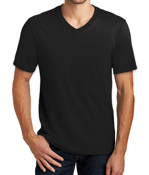 District V.I.T. V-Neck T-shirt in Black