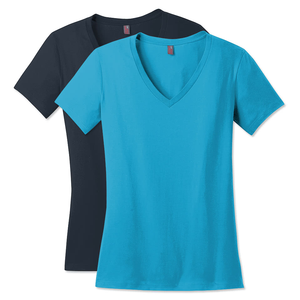 Custom District Women's Perfect Weight V-Neck T-shirt - Design