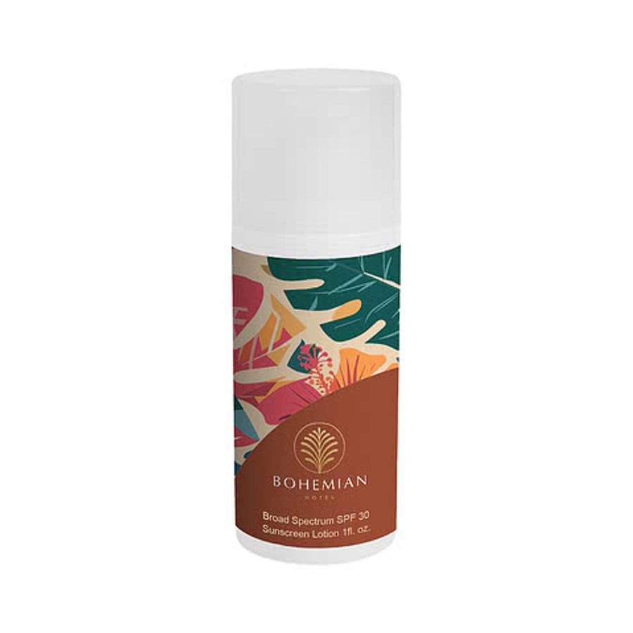 Full Color 1 oz. SPF 30 Sunscreen Lotion in Recycled Bottle in WHITE