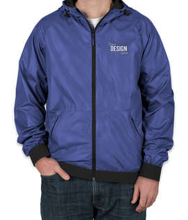 Sport-Tek Embossed Full Zip Hooded Jacket - Color: True Royal / Black