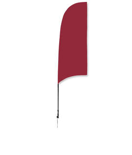 Full Color 9’ Streamline Razor Flag with Ground Spike - Color: Maroon