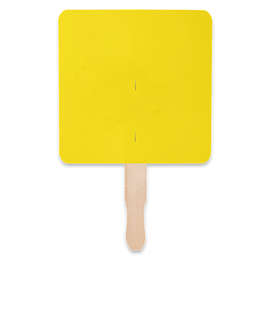 Full Color Square Hand Fan - Color: Yellow