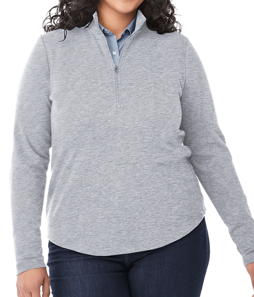 Elevate Women's Rigi Eco Knit Half Zip Sweatshirt in Heather Grey
