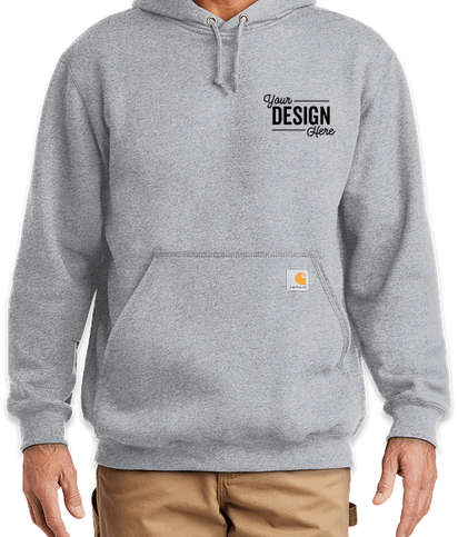 Carhartt Midweight Pullover Hoodie - Embroidered - Heather Grey
