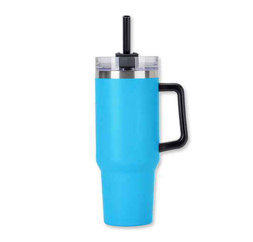 40 oz. Maxim Stainless Steel Insulated Tumbler with Straw in Aqua Blue