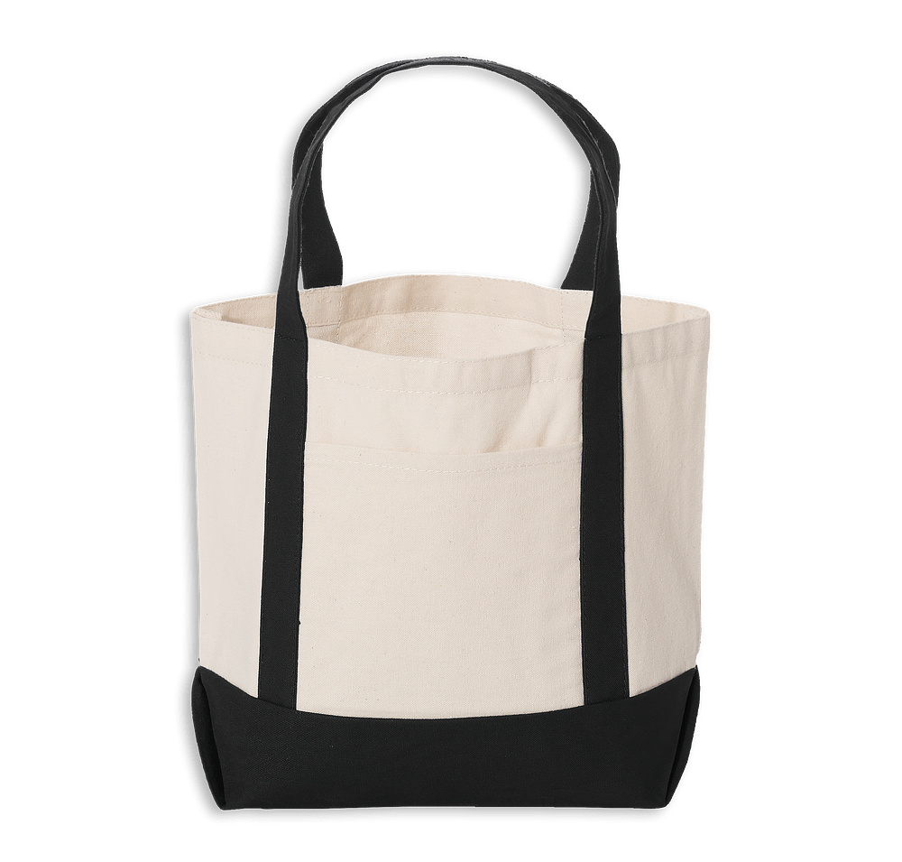 Seaside Medium Cotton Canvas Pocket Tote Bag-default