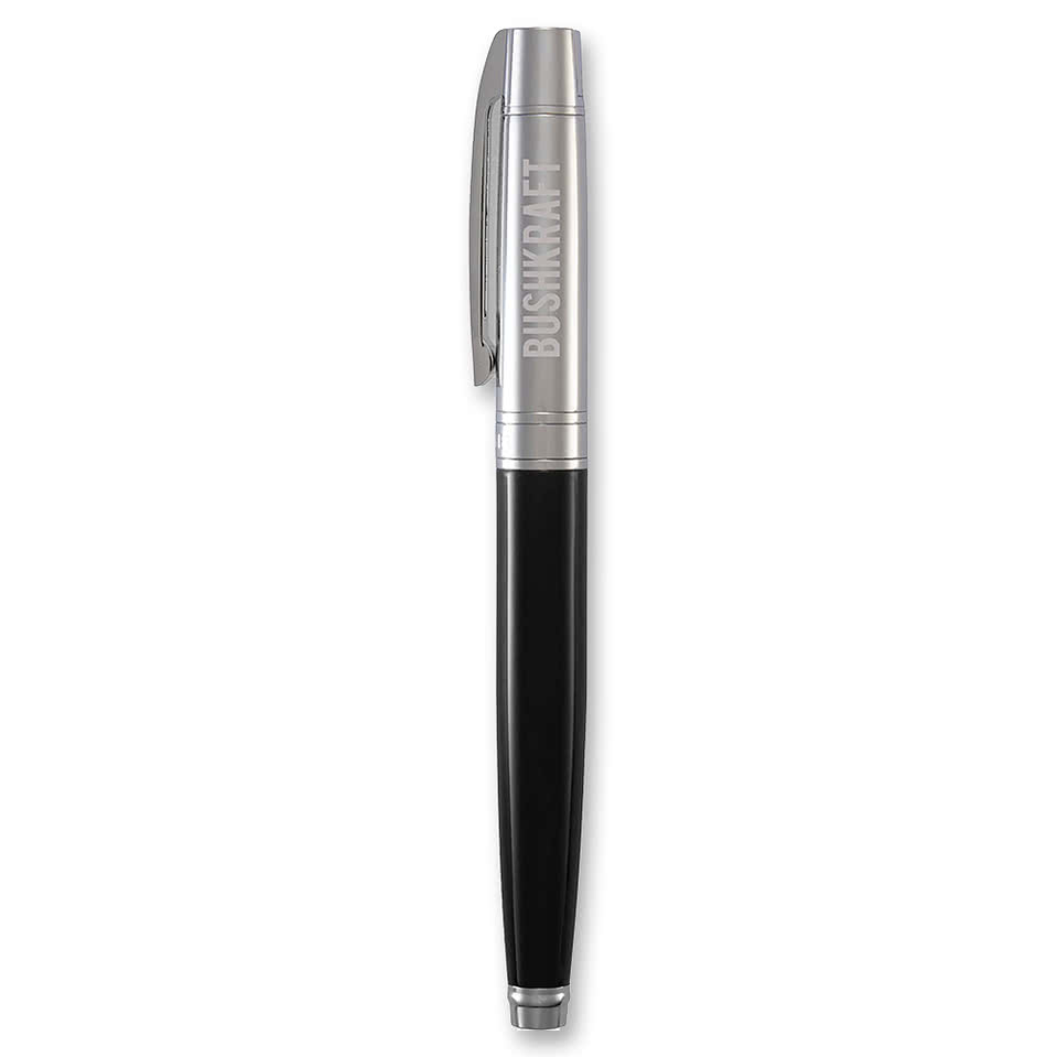 Laser Engraved Sheaffer 300 Glossy Black and Chrome Rollerball Pen (black ink)