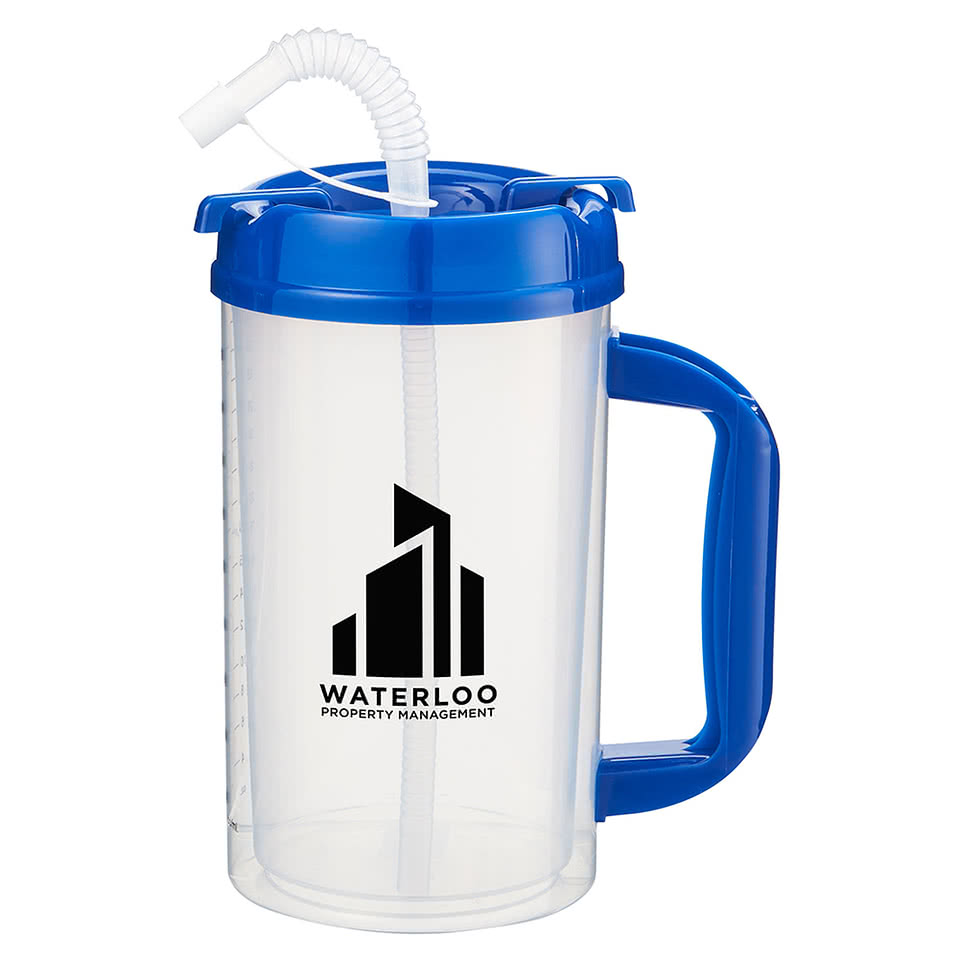 32 oz. Medical Tumbler with Straw and Measurements
