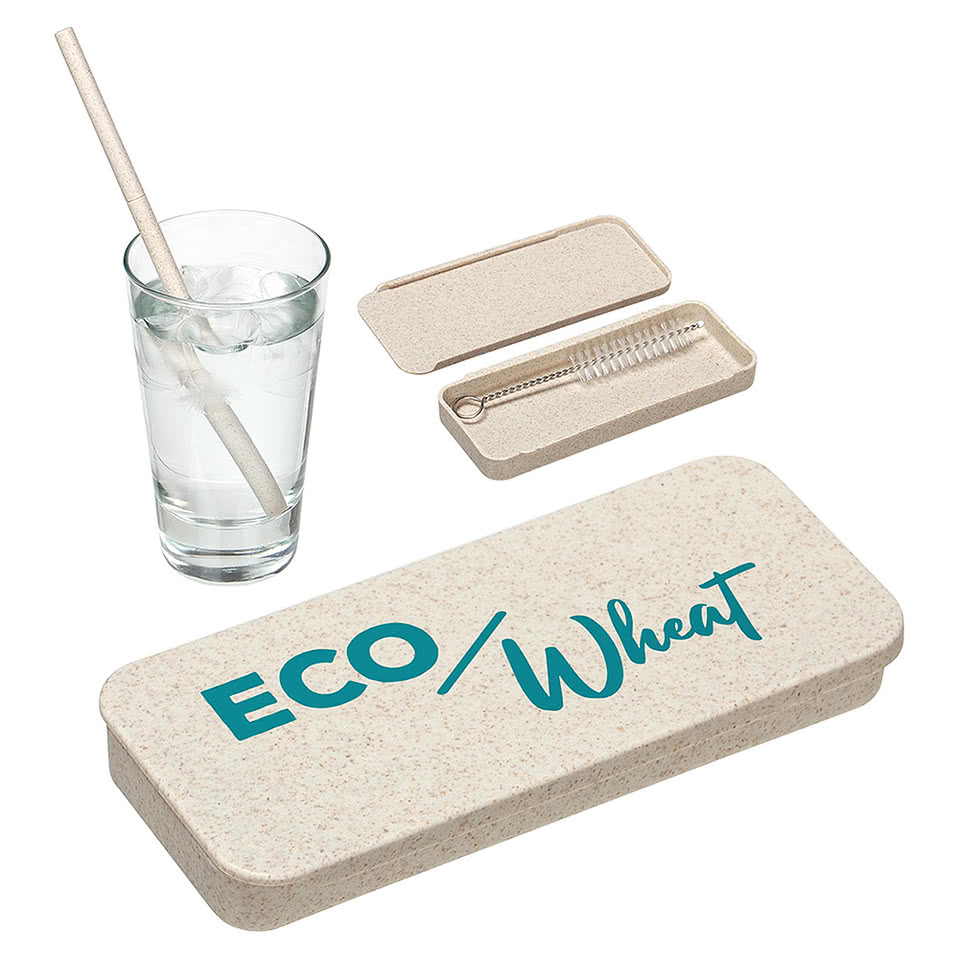 Eco Wheat Straw Kit with Cleaning Brush