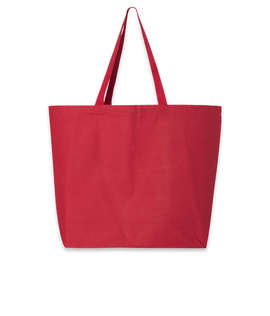 Jumbo Gusseted Cotton Canvas Tote Bag - Color: Red