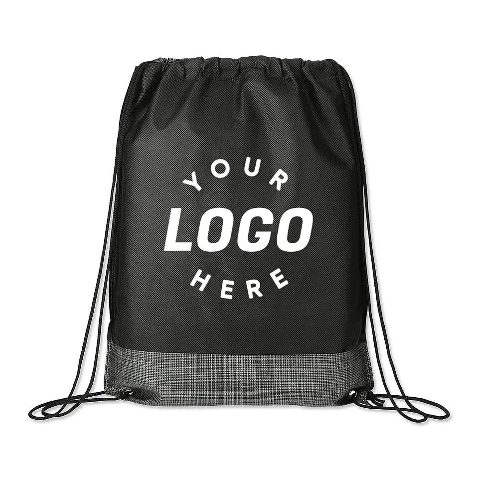 Custom Crossweave Heat Sealed Drawstring Bag - Design