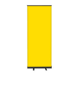 Full Color 31.5" x 83.5" Economy Retractable Banner Kit - Color: Yellow / Black