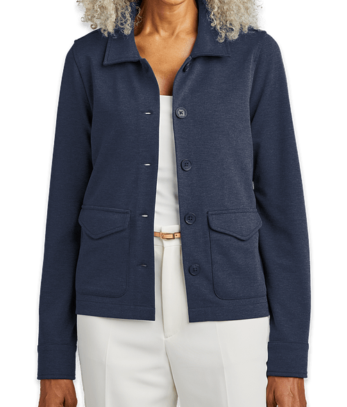 Brooks Brothers Women’s Stretch Button Cardigan in Navy Blazer Heather
