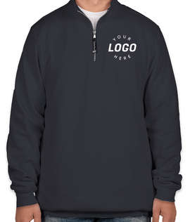 Charles River Crosswind Quarter Zip Sweatshirt - Screen Printed - Color: Navy