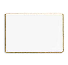 Rectangular Lapel Pin - Color: White / Brass