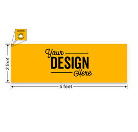 Full Color 6' x 2' Vinyl Banner - Color: Athletic Gold