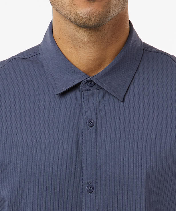 Adidas Recycled Short Sleeve Button Down Shirt - Embroidered