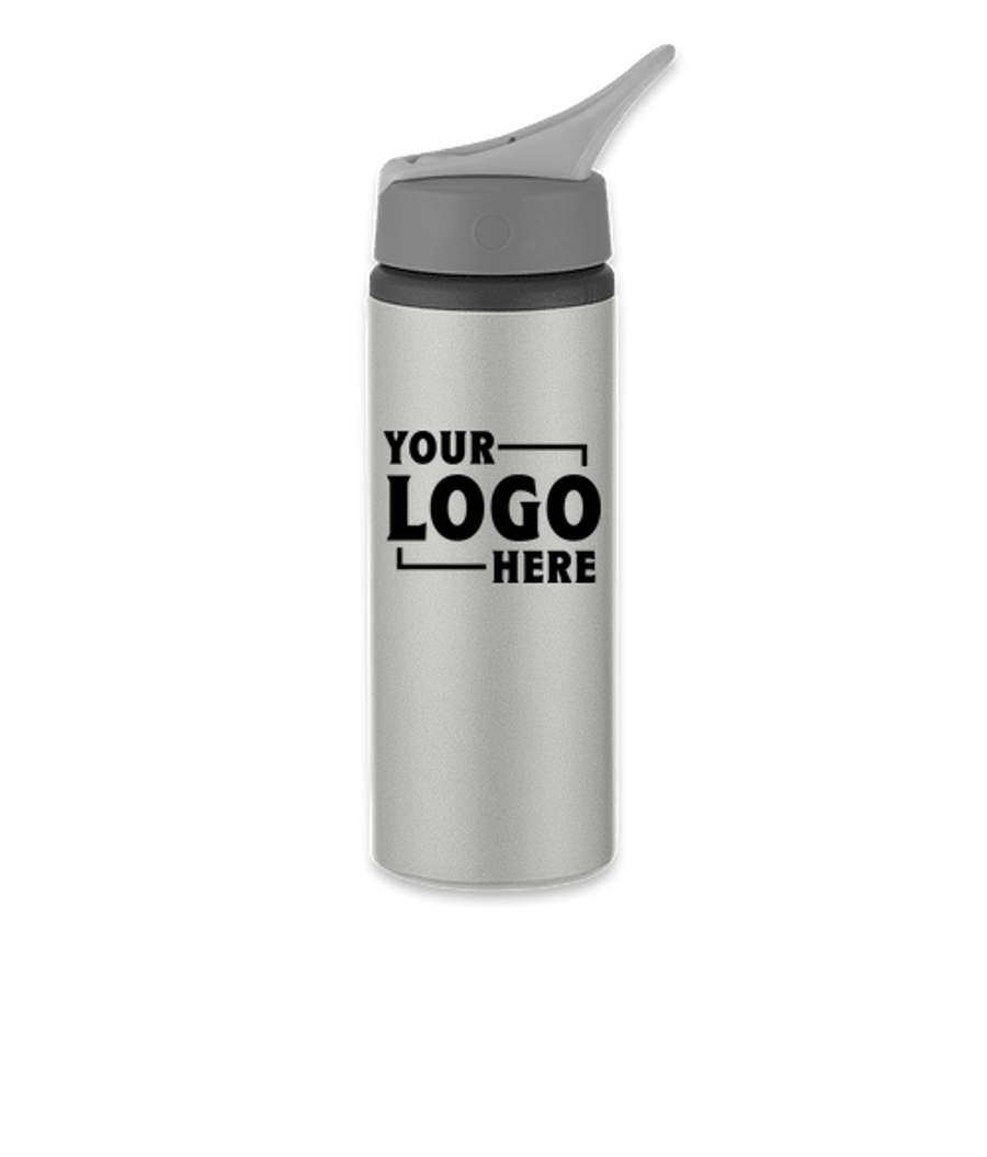 25 oz. Aluminum Bike Water Bottle in Metallic Silver