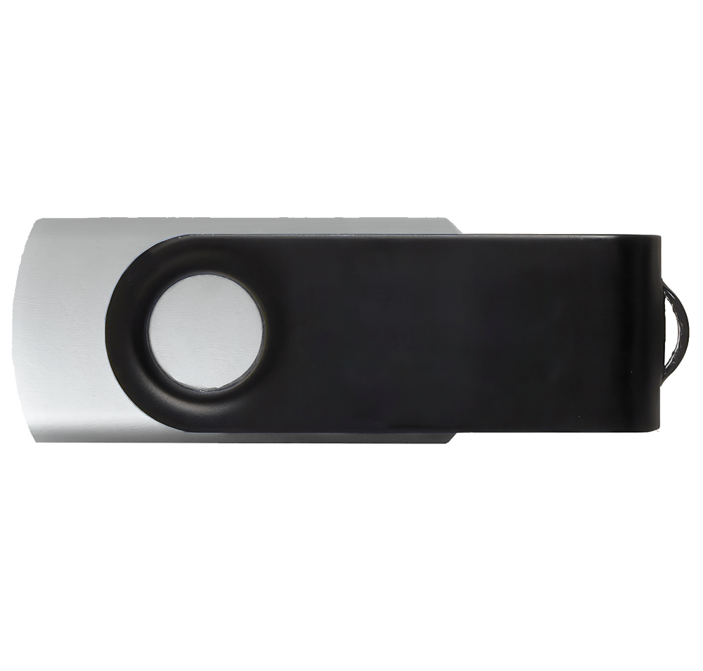 Full Color Black Matte Swivel USB Flash Drive 32GB-default