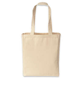 Medium Gusseted Midweight 100% Cotton Canvas Tote Bag - Color: Natural