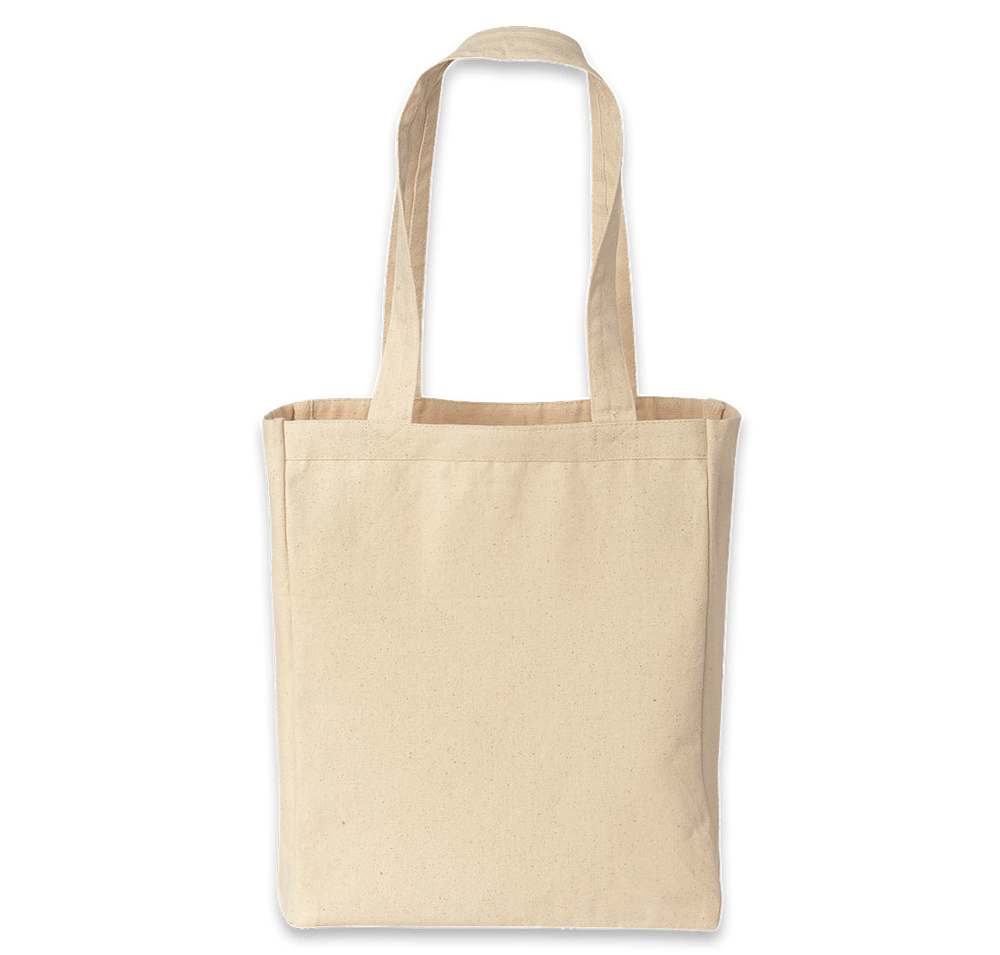 Embroidered Medium Gusseted Midweight 100% Cotton Canvas Tote Bag-default