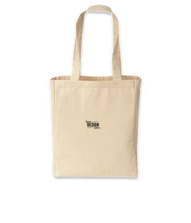 Embroidered Medium Gusseted Midweight 100% Cotton Canvas Tote - Color: Natural