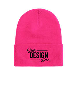 Port & Company Fleece Lined Cuff Beanie - Color: Neon Pink Glo