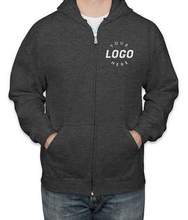 Gildan Midweight Zip Hoodie - Embroidered - Color: Dark Heather