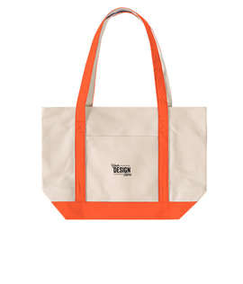 Medium Premium Cotton Canvas Boat Tote - Color: Orange