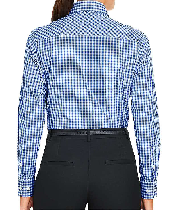 Devon & Jones Women's CrownLux Gingham Performance Dress Shirt