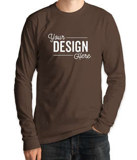 Royal Apparel USA-Made Organic Long Sleeve T-shirt - Color: Bark