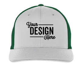 Pacific Headwear Perforated Flexfit Performance Hat - Color: Silver / Dark Green / Silver