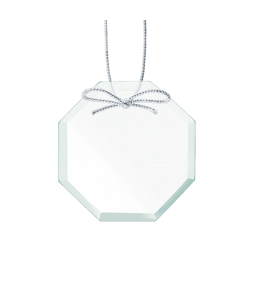 Crystal Octagon Ornament in Clear