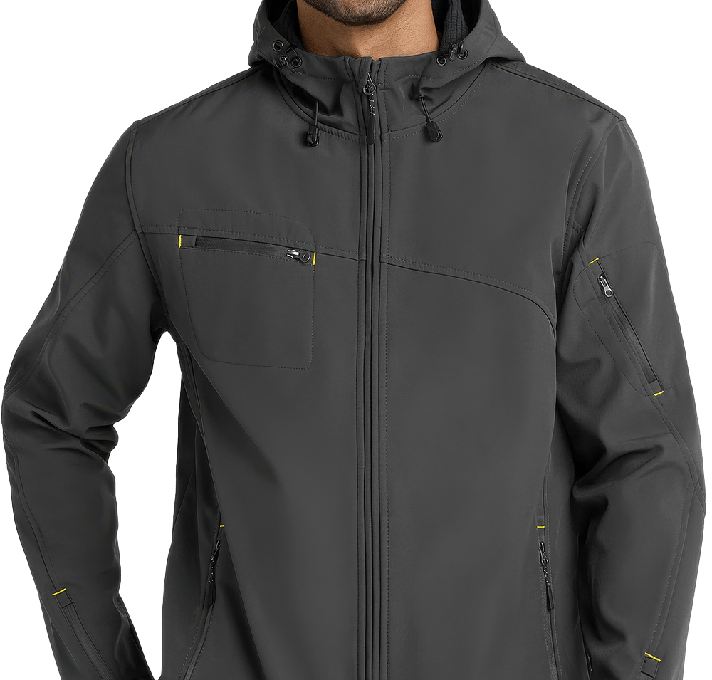 Port Authority Textured Hooded Soft Shell Jacket-default