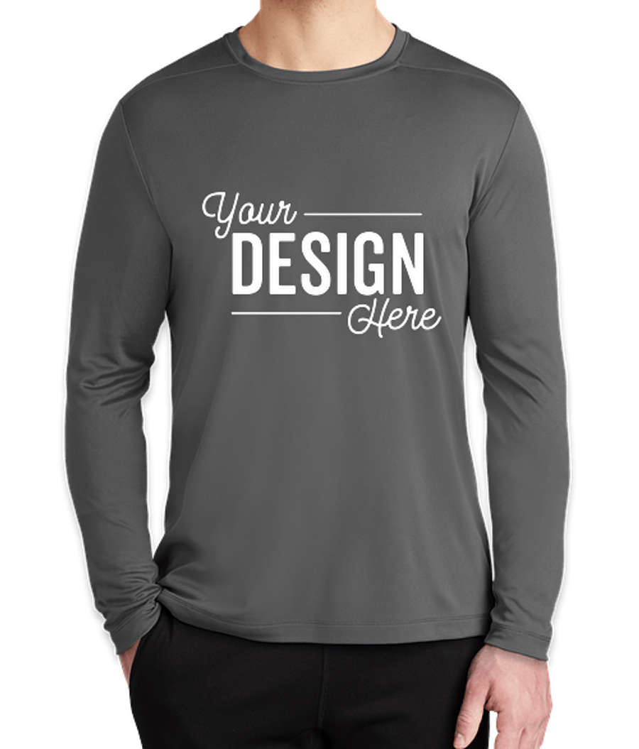 Sport-Tek UPF 50 Long Sleeve Performance Shirt in Dark Smoke Grey