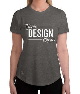 Adidas Women's Heather 100% Recycled UPF 50 Performance Shirt - Color: Black Heather