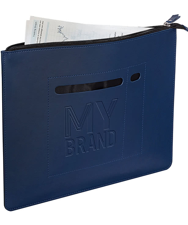 Debossed Italian Thermo Zippered Document Holder