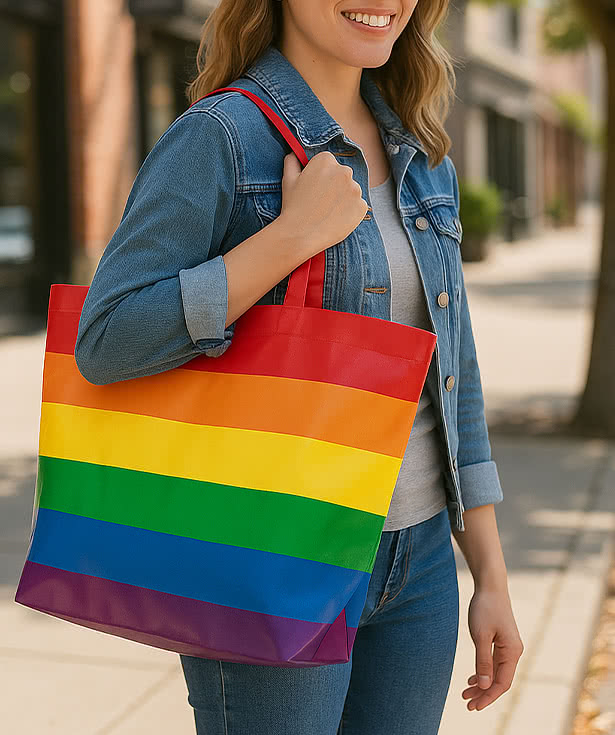 Rainbow Laminated Non-Woven Tote Bag