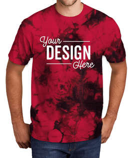Port & Company Crystal 100% Cotton Tie-Dye T-shirt - Color: Black/Red