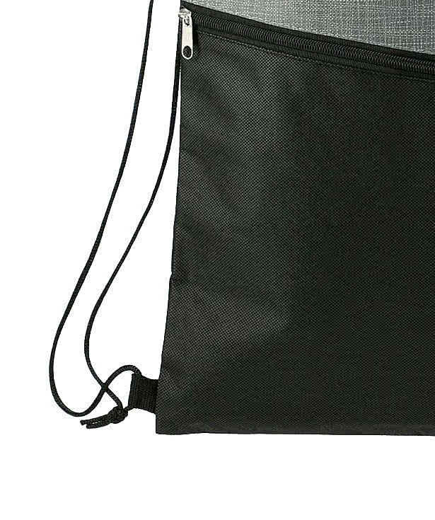 Cross Weave Zipper Drawstring Bag
