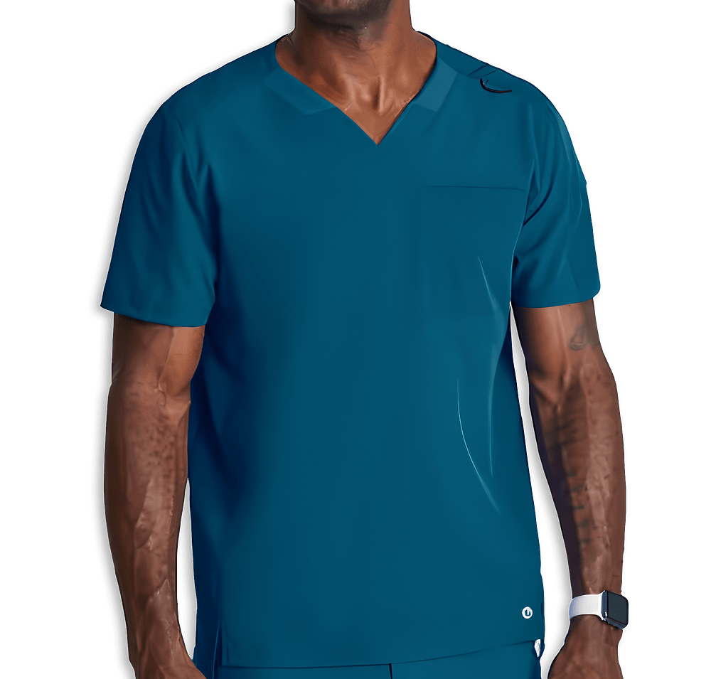 Barco One Velocity Two-Pocket Recycled V-Neck Scrub Top - Printed-default
