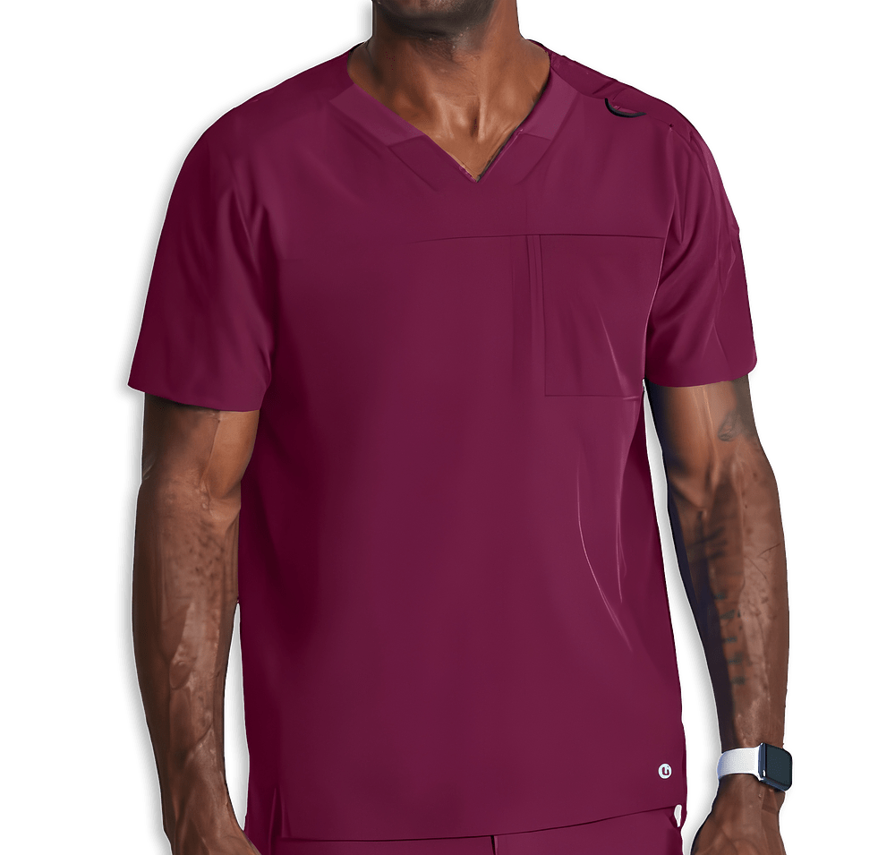 Barco One Velocity Two-Pocket Recycled V-Neck Scrub Top - Printed-default