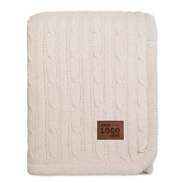 Kanata Cable Knit Lambswool Blanket - Laser Engraved