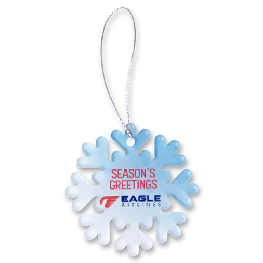 Snowflake Acrylic Ornament in Clear with125 Thickness White