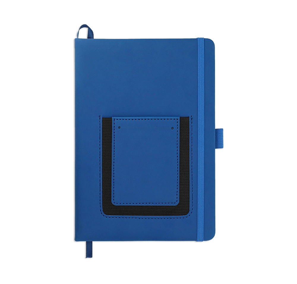 Debossed Vienna Phone Pocket Hard Cover Notebook-default